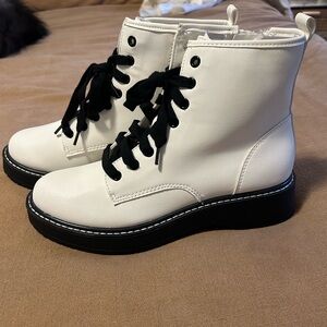 Madden NYC White Combat Boots